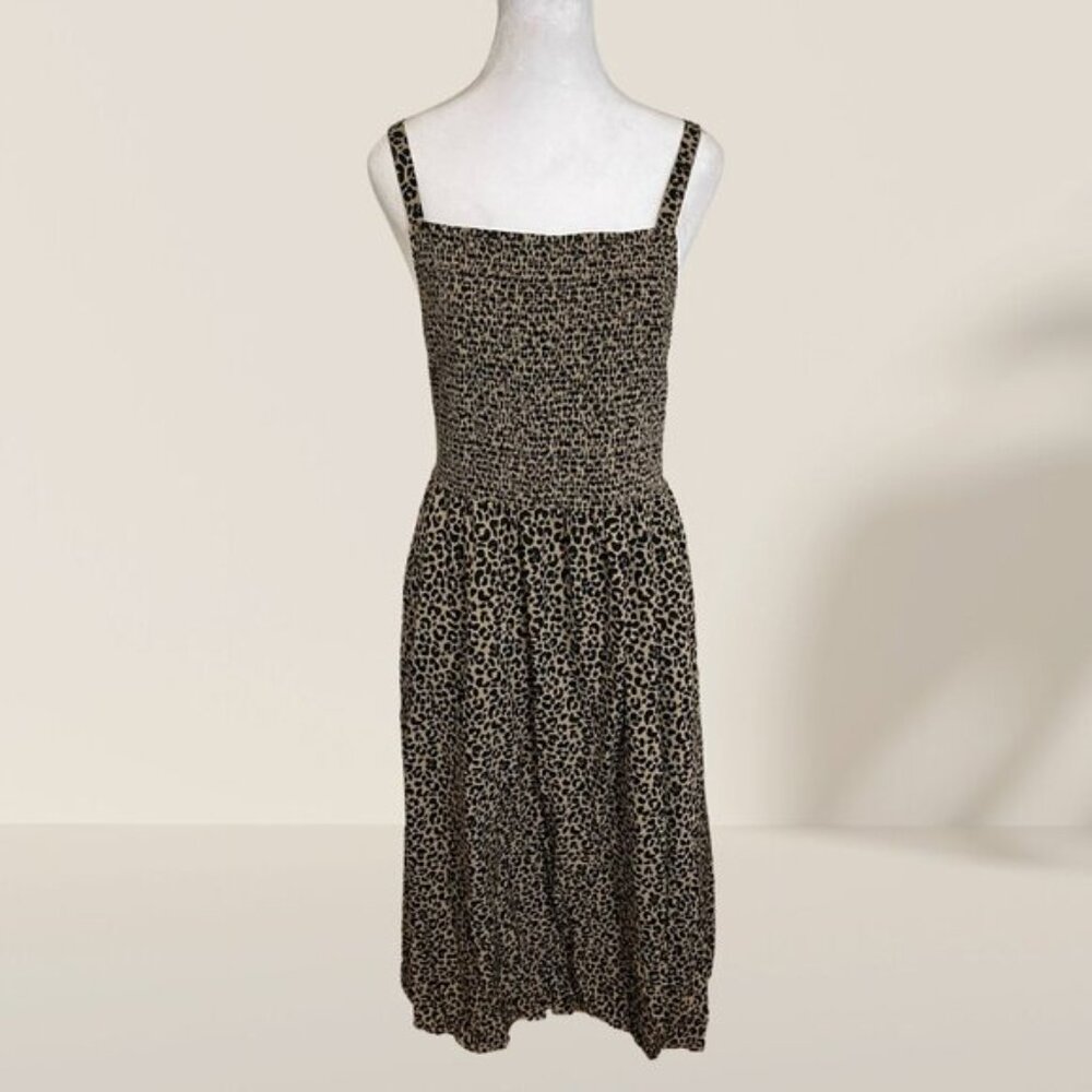 Old Navy Leopard Print Smocked Midi Dress - Size M, NWT